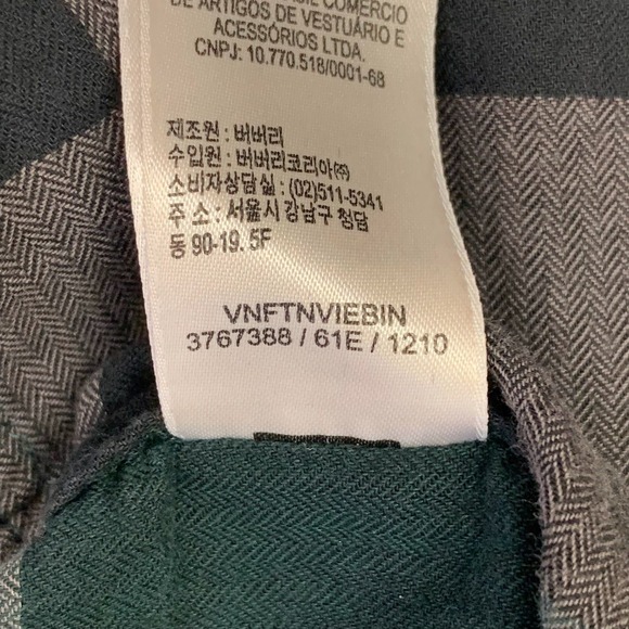 Burberry Kids Plaid Long Sleeve Button Up Shirt Green Grey Yellow Check Boys 7Y - Picture 12 of 16